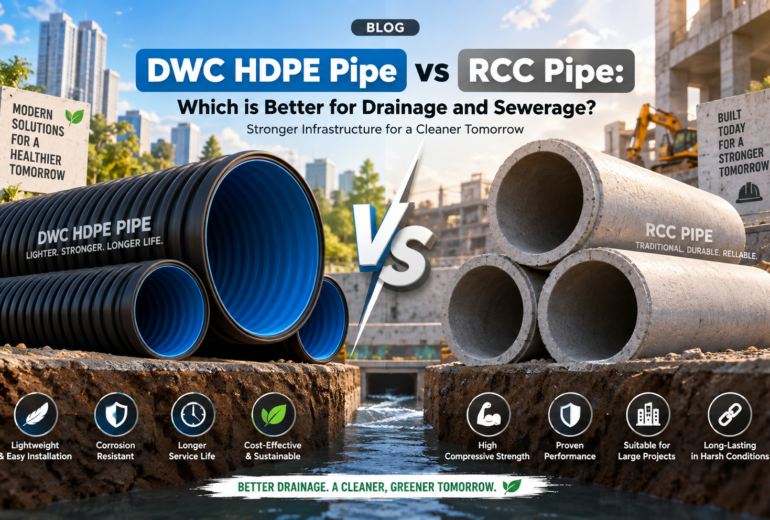 DWC HDPE Pipe vs RCC Pipe: Which is Better for Drainage and Sewerage?